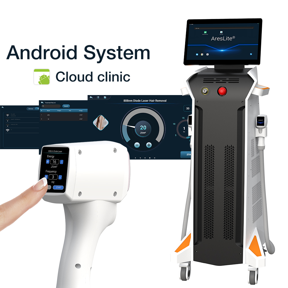 2024 Diodenlaser-Haarentfernungs-Schönheitsgerät Android-System 808 nm Alexandrit Haare reduzieren Schmerzlos