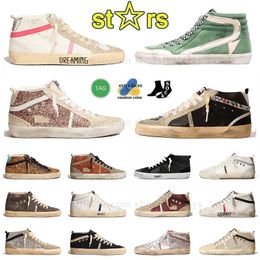2024 Dirty Old Sneakers Platform Designer Star Shoes Casual Shoes High Top Classic Superstars Mid Star Women Trainers Mens Italie Brand Fashion Famous High Top Shoe