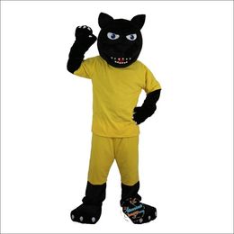 2024 Korting Zwarte Sport Luipaard Panter Cartoon Mascotte Kostuum Party Fancy Dress Suits Volwassen Unisex