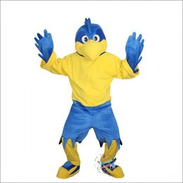 2024 Remise Blue Sports Eagle Cartoon Costume De Mascotte Dessin Animé Thème Personnage Carnaval De Noël Costumes Fantaisie Taille Adultes