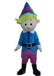 2024 Discount vente d'usine Bonne qualité un costume de mascotte de petit garçon mince avec une chemise bleue pour adulte à porter