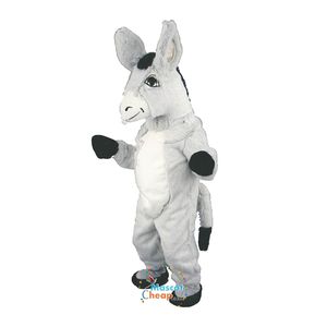 2024 descuento gris burro mascota traje de dibujos animados anime tema personaje Navidad carnaval fiesta disfraces adultos tamaño