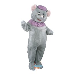 2024 Remise Gris Poils Courts Souris Costume De Mascotte Dessin Animé Thème Personnage Carnaval De Noël Costumes Fantaisie Taille Adultes