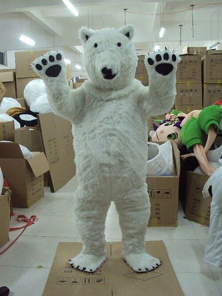 Costume de mascotte d'ours polaire d'halloween, vêtements de fête de carnaval pour adultes, remise 2024