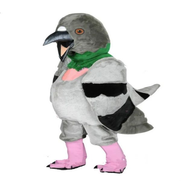 2024 Discount mascotte gris Pigeon mascotte Costume taille adulte professionnel personnalisé colombe oiseau de paix Anime Costume carnaval déguisement
