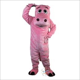2024 Descuento Pink Hipopótamo de dibujos animados traje de la mascota de dibujos animados Anime tema personaje Navidad Carnaval Fiesta Disfraces Disfraces Adultos Tamaño