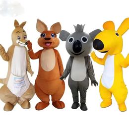 Costume de mascotte kangourou en peluche, vêtements de poupée Koala, couvre-chef de spectacle de dessin animé de marche mignon, accessoires de noël, remise 2024