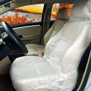 2024 cubiertas de asiento de automóvil de plástico desechable cubiertas de protección para reparación de belleza impermeable universal