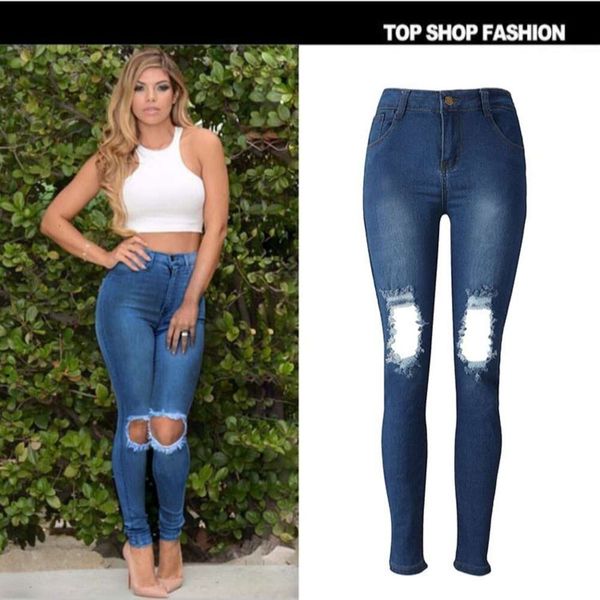 2024 Jeans et leggings effet vieilli pour femme