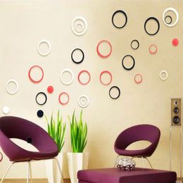 2024 Stickers de cercles bricolages à l'intérieur décoration stéréo stéréo amovible 3d art mural autocollants pegatinas de paed autocollants muraux couler les enfants