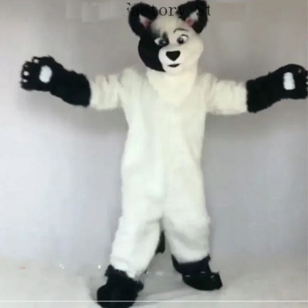 2024 Dog Mascot Disfraz Party Fursuit Furny Suits Long Fur Fox Game Game Deriteon Dress Trajeros Carnaval Halloween Pascua AD Ropa