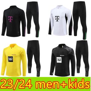 2024 Dort Survêtements costume de jogging enfants homme Bayerns formation football sweat-shirt costume d'entraînement de football demi-pull kit de costume d'entraînement chandal