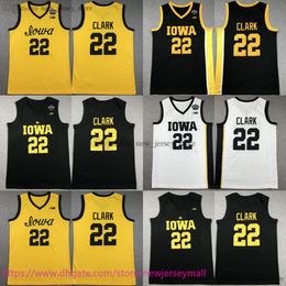 2024 PROJET PICH N ° 1 Collège Basketball 22 Caitlinclark Jersey Iowahawkeyes 22 Jerseys NCAA Black White Yellow Navy