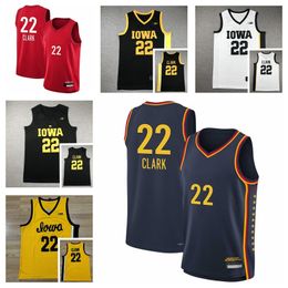 2024 Draft Rebel Indiana Fever 22 Caitlin Clark Jersey Iowa Hawkeyes Men Men Women Youth College Basketball Jerseys Black White Yellow Red Navy