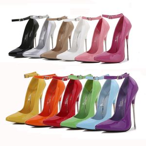 2024 kledingschoenen merk multicolor fetisj hoge hakken dames pompen schoenen metaal hak hoge hakken schoenen vrouwen nestiletto hiel sandalen 16 cm model maat schoenen met hoge hakken