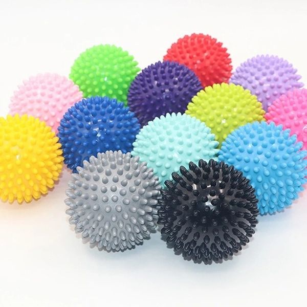 2024 PVC DURBLE PVC Masaje Spiky Bola de gatillo Punto de deporte Fitness al alivio de la mano Fascitis Fascititis relevista Hedgehog 7 cm Bolas para