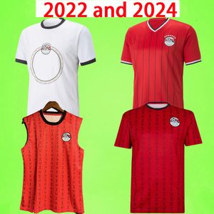 2024 Egypte Soccer Jerseys Vest Home Away 22 23 24 Uniformes de l'équipe nationale A. HEGAZI KAHRABA RAMADAN M.ELNENY Maillot de football T Rouge Blanc Hommes