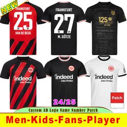 2024 Eintracht Frankfurt voetbaltruien 125e M.GOTZE 24 25 Home Away Jersey Kostic Sow Klamers Kamada Hinteregger Thirdmen Kids Kit voetbalshirt Uniformen