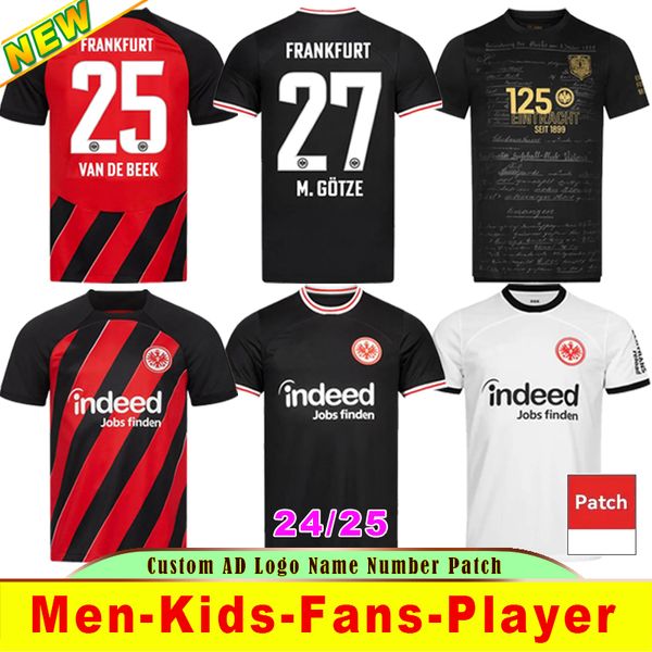 2024 Eintracht Frankfurt Soccer Jerseys 125th M.Gotze 24 25 Home Away Jersey Kostic Sow Klammers Kamada Hinegger Thirdmen Kid Kit Kit Football Shirt