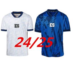 2024 El Salvador Soccer Jerseys 25e anniversaire SPÉCIAL 2023 23 24 25 Home Blue Away White National TeamSoccer Chemise à manches courtes Uniforme de football personnalisé 999