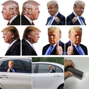 2024 Elección Trump Calcomanías Etiquetas engomadas del coche Banderas divertidas Banderas Izquierda Ventana derecha Peel Off Impermeable PVC Calcomanía Suministros de fiesta Regalo RRD11025