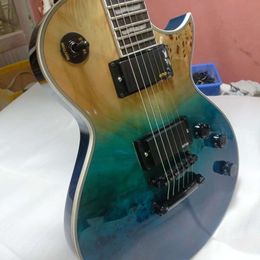 Guitarra eléctrica 2024, negro, cuerpo de madera de color rojizo, diapasón de caoba, en stock, envío gratis