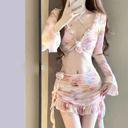 2024 Fashion élégante Harajuku Slim Fit Sweetwwwings Sexy Casual Casual All Match Vêtements Femmes Long Sweve Bikini Swimsuit 240412