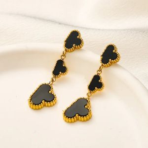 2024 Pendientes elegantes de trébol multicolor, joyería con dijes de diseñador para mujeres, perfectos para bodas, cumpleaños y regalos de amor