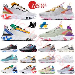 2024 Element 55 chaussures de course hommes femmes blanc obsidienne noir rouge violet pur platine tonnerre gris bleu royal héros vitesse jaune baskets de sport respirantes