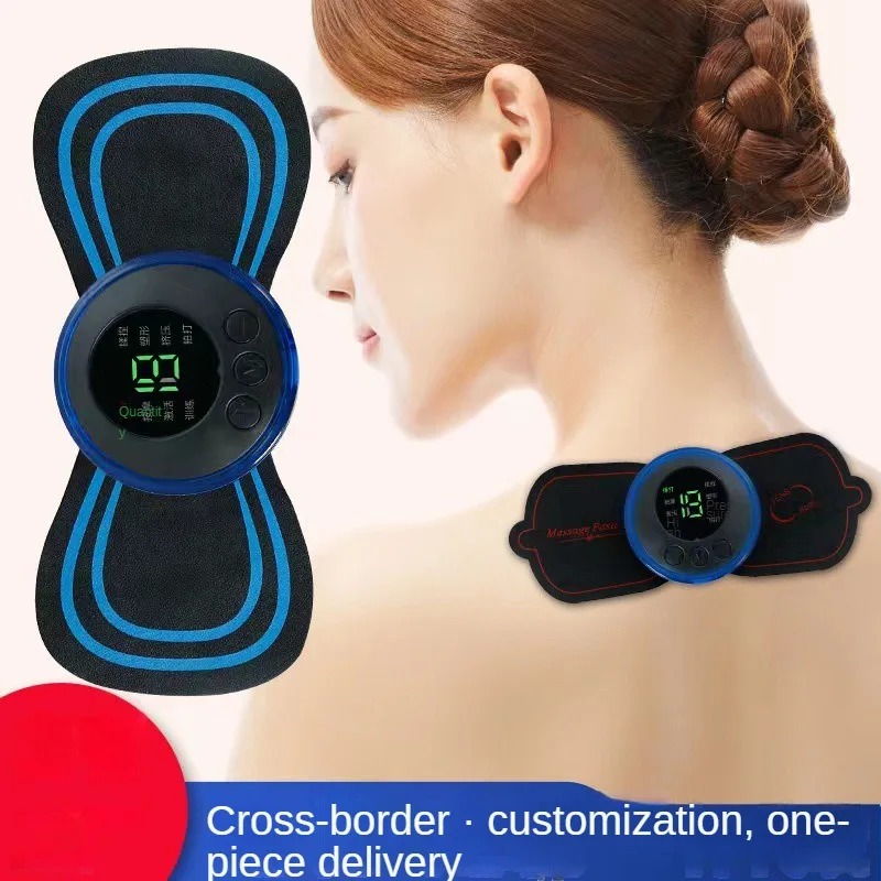 2024 EMS Mini Mini Neck Massager Электронный импульсный пластырь для массажа шеи массажир для шейки на пятно для ног