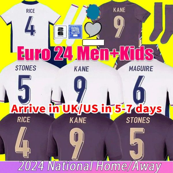 2024 Angleterre Bellingham Kane Saka Soccer Jerseys 24 25 Euroo Cup Team Toone Football Shirt White Bright Kane Sterling Rashford Sancho Grealish Men Kids Kit