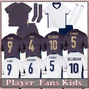 2024 Angleterre Bellingham Soccer Jerseys 150 ans 23 24 25 Équipe nationale Toone Football Shirt White Bright Kane Sterling Rashford Sancho Grelish Men Kids Kit