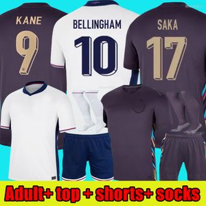 Engeland voetbalshirt 2024 Saka Foden Bellingham Rashford Grealish 24 25 Nationaal team thuis uit Kane voetbalshirt Kit Rode tops voor volwassenen Shorts sokken