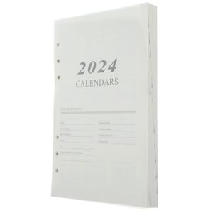 2024 Agenda anglais Livre Page A5 Planificateur Cahiers Calendrier vierge Année délicate Bloc-notes Papier Hebdomadaire Mensuel Bureau Format de poche 231220