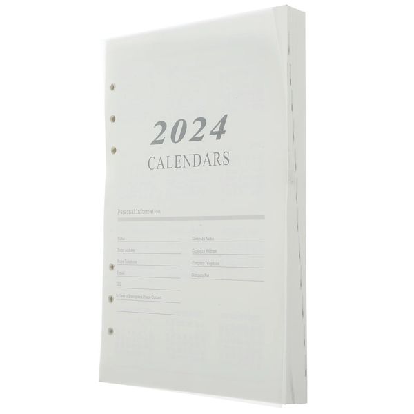 2024 Agenda en inglés Página de libro A5 Planificador Cuadernos Calendario en blanco Año delicado Bloc de notas Papel Semanal Mensual Oficina Tamaño de bolsillo 231220