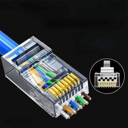 2024 ESCAM 10PCS/30 stcs RJ45 Connectors Cat6 Pass door EZ om modulaire plug te krimpen voor vast gestrande netwerkkabel voor ESCAM RJ45 -connector