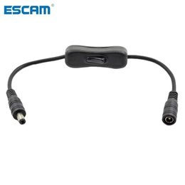 2024 ESCAM DC 12V stroomverbindingskabel met Switch Black Extended Cord voor flexibele stroomregeling