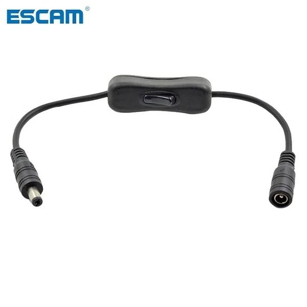 2024 Câble de connexion d'alimentation DC 12V ESCAM DC avec interrupteur Black Extended Cord pour un contrôle de puissance flexible