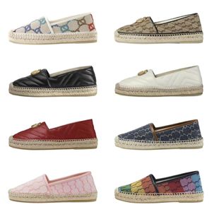 2024 Espadrilles Printemps Automne Designer Pantoufles Sandales Femmes Été Pantoufle Dames Plat Plage Moitié Mode Femme Mocassins Cap Toe Pêcheur Sandale Pantoufle 35-40