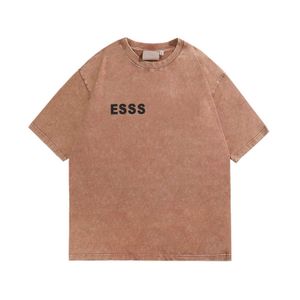 2024 Ess Hommes T-shirts Top Artisanat Hommes Femmes Créateur De Mode Tshirt Rue Casual Brouillard À Manches Courtes FG T-shirts 1977 Coton Stéréo Impression Polos Chemise Hip Hop