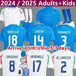 2024 EUR0 TUP BESTRAPLE Italie Jerseys Soccer Version Version Maglie Da Calcio Totti Verratti Chiesa Italia 24 25 Football Shirts Men Set Kids Kit Uniform Sports Vêts de sport