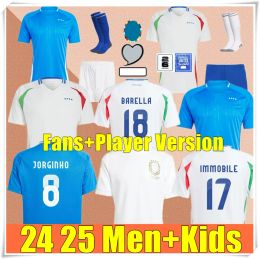 Eurocup 2024 125e Italië Voetbalshirts SCACA IMMOBILE CHIESA Voetbalshirts RASPADORI JORGINHO BARELLA BASTONI VERRATTI Maglia Italiana Nationaal team