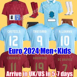 2024 Euro Cup Belgique Jerseys de Soccer de Bruyne R. Lukaku E. Hazard 2024 25 Mertens Batshuayi Tielemans T.Hazard Player à la maison Shirt Football Shirt Uniforme Men Kits Kits