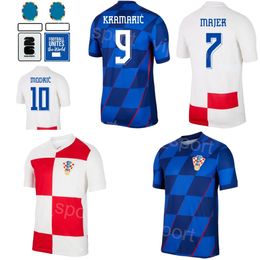 2024 Euro Cup Croacia Soccer 22 Josip Juranovic Jersey 13 Nikola Vlasic 7 Lovro Majer 9 Andrej Kramaric 4 Josko Gvardiol Petkovic Football Shirt Kits National Team National