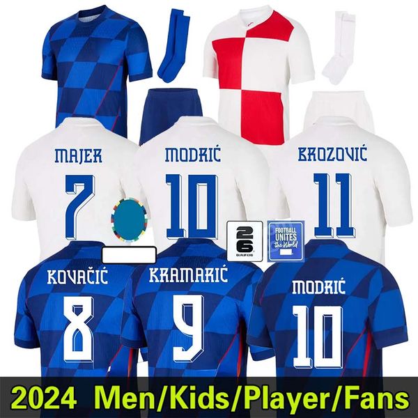 2024 Euro Cup Croatie Soccer Jerseys 24 25 modric Majer Croatie European Cup Jerseys Gvardiol Kovacic Suker Retro Croacia Home and Away Men Kids Kits Football Shirts