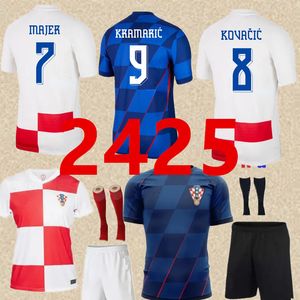 2024 Euro Cup Croatie Soccer Jerseys Modric National Team 24 25 Brekalo Perisic Football Shirt Brozovic Rebic Jersey Player Player Away Men Kids Kits Uniform 666