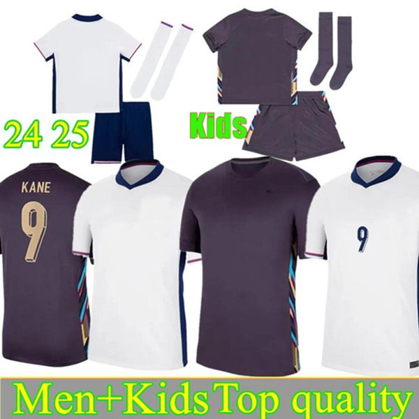 2024 Euro Copa Inglaterra camisa de fútbol Bellingham Rashford Kane 24 25 Equipo nacional de fútbol Home White White Away Men Kids Kit Juego de mujeres Saka Rice Uniform
