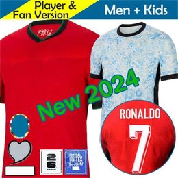 2024 Chemises de football en Euro Cup Fernandes Ronaldo Cristiano 24 25 Portuguesa Portugal Soccer Jerseys Men Kid Kit Team B.Fernandes Joao Felix Al Nassr FC