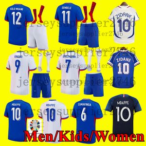 2024 Euro Cup FR Frans thuisshirt MBAPPE voetbalshirts DEMBELE CAMAVINGA KANTE Maillot de foot ZIDANE GRIEZMANN kinderen Heren Dames fans speler voetbalshirt kit