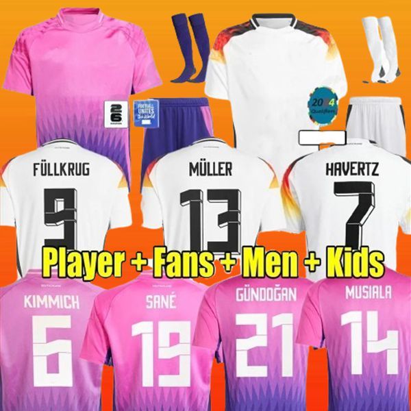 2024 Euro Copa Alemania Jersey de fútbol Hummels Gnabry 24 25 Kroos Werner Draxler Reus Muller Gotze Men Camisas de fútbol Kits Kits Fans Versión de jugador en casa